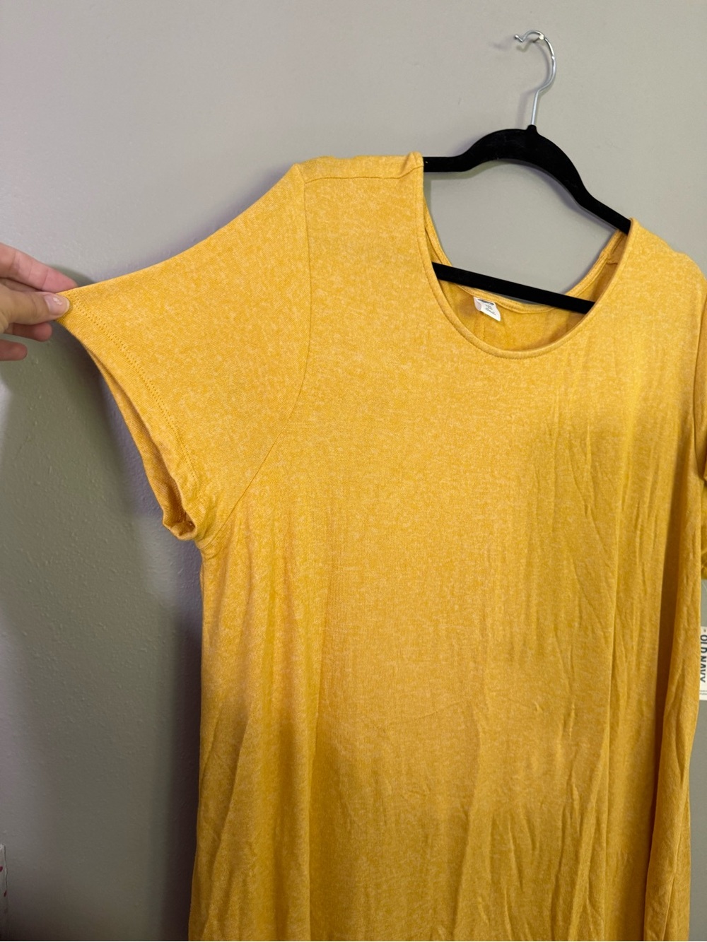 Old Navy Golden Yellow Short-Sleeve A-Line Midi Dress - Picture 3 of 5